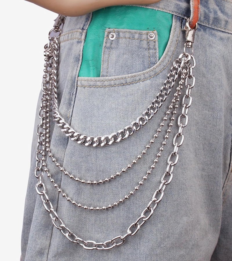 QWALIT Pants Chain for Men Pocket Chain for Pants Jean Chains for Men Jean Chains Chains for Jeans Biker Chain Hip Chain Jean Chains for Women Pants Chain for Women Hip Jewelry for Women Punk Chain - Image 4